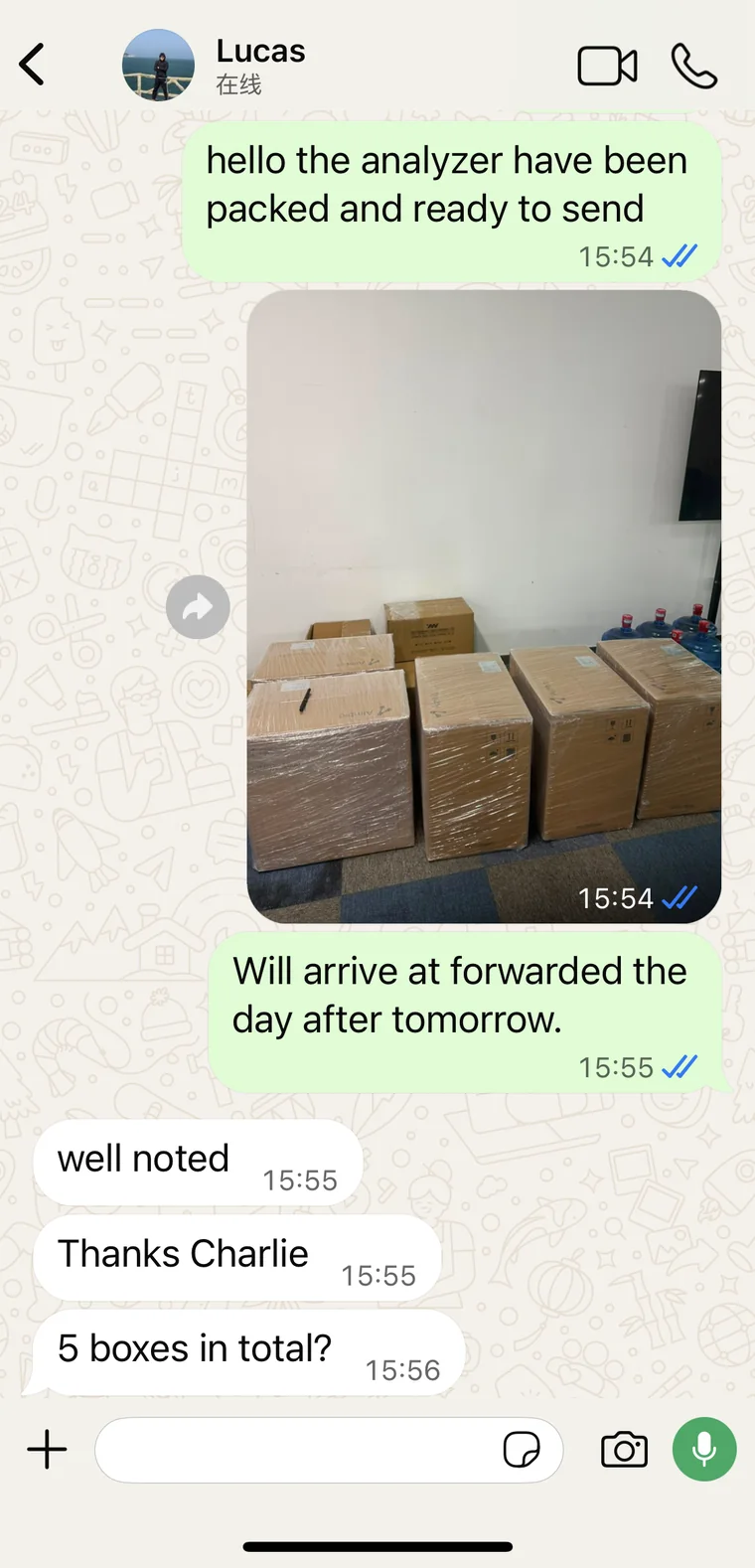 Packed equipment ready for forwarder